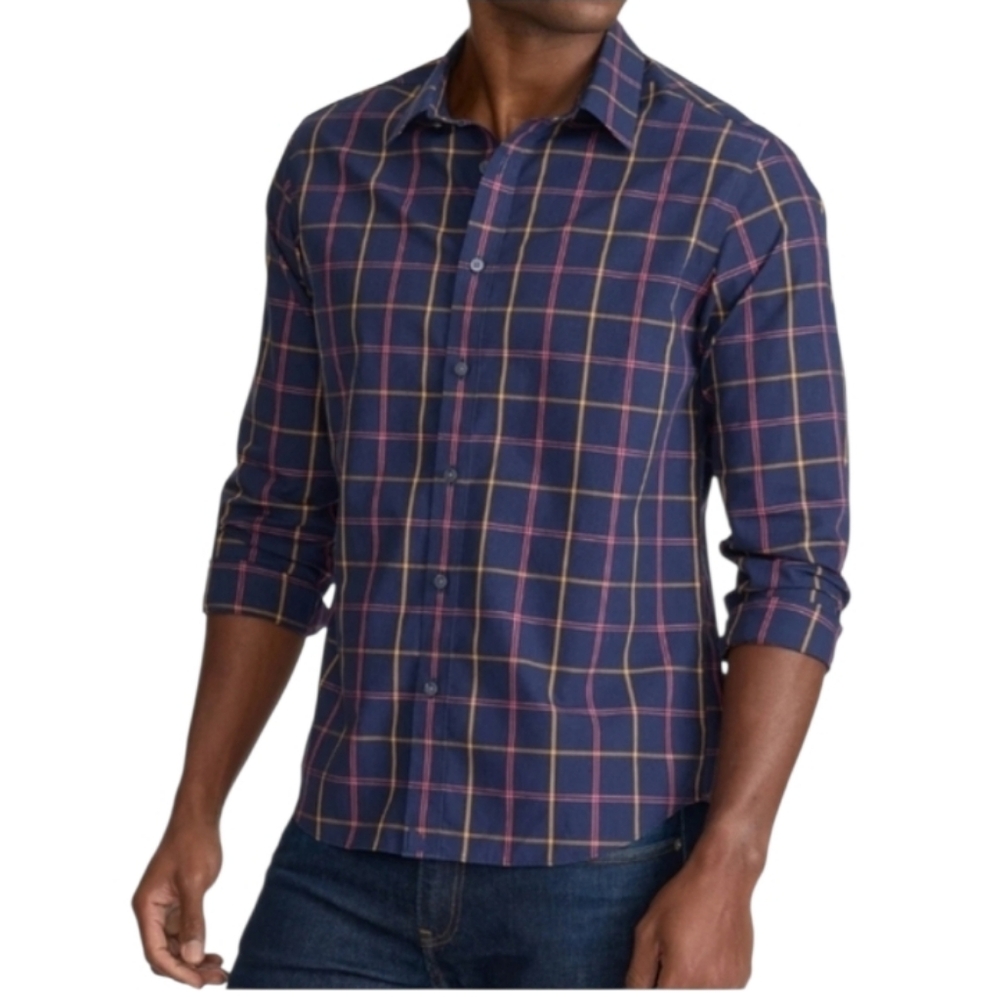 UNTUCKit Men's Wrinkle Free Georgio Shirt Slim Fit Blue & Red Plaid Size XXL